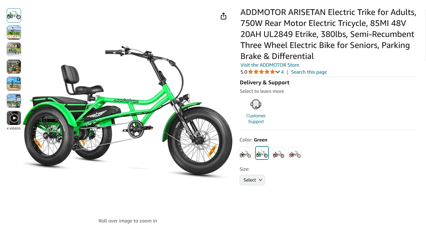 Addmotor Motan Electric Tricycle